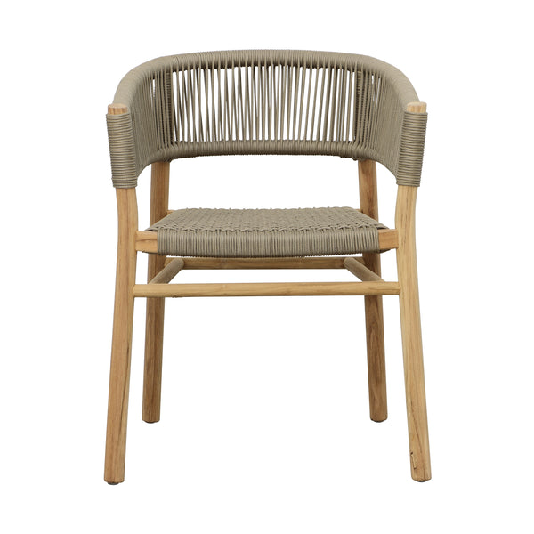 Dovetail,Dining Chairs,,Natural Wood Finish and Taupe Rope,Teak Wood with Synthetic Rope,UPS/FedEx,Light Brown,Brown,Brown,,Wood,Wood,Cotton,Jute,,REGULAR 15,$550 - $700 Bettina Outdoor Dining Chair BJ024 Dovetail Dovetail