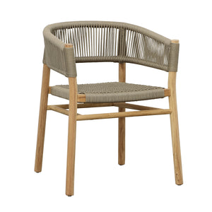 Dovetail,Dining Chairs,,Natural Wood Finish and Taupe Rope,Teak Wood with Synthetic Rope,UPS/FedEx,Light Brown,Brown,Brown,,Wood,Wood,Cotton,Jute,,REGULAR 15,$550 - $700 Bettina Outdoor Dining Chair BJ024 Dovetail Dovetail
