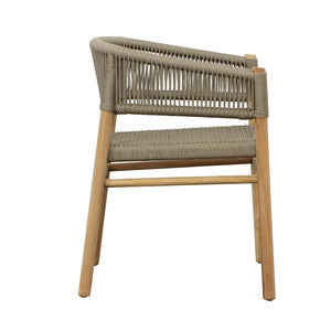 Dovetail,Dining Chairs,,Natural Wood Finish and Taupe Rope,Teak Wood with Synthetic Rope,UPS/FedEx,Light Brown,Brown,Brown,,Wood,Wood,Cotton,Jute,,REGULAR 15,$550 - $700 Bettina Outdoor Dining Chair BJ024 Dovetail Dovetail
