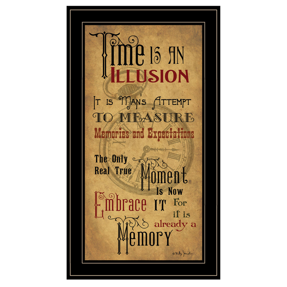 English Elm "memories" Billy Jacobs Framed Wall Art Rustic Pastoral Print with Black Wood Frame B06785173