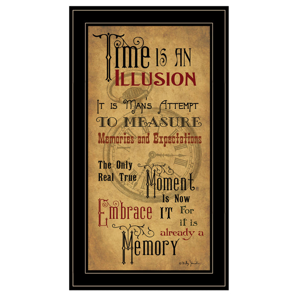 English Elm "memories" Billy Jacobs Framed Wall Art Rustic Pastoral Print with Black Wood Frame B06785173