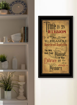 English Elm "memories" Billy Jacobs Framed Wall Art Rustic Pastoral Print with Black Wood Frame B06785173
