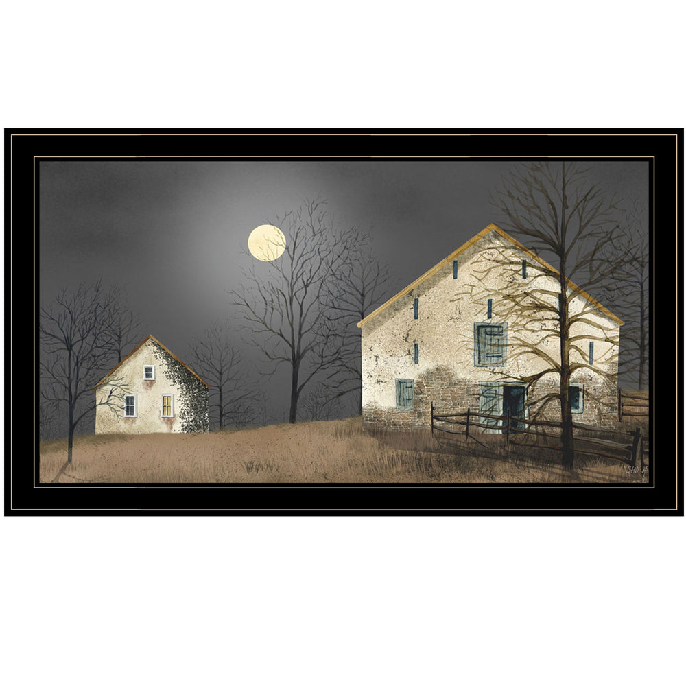 English Elm "still of the Night" Billy Jacobs Nocturnal Landscape Art Matte Black Framed Print B06787418