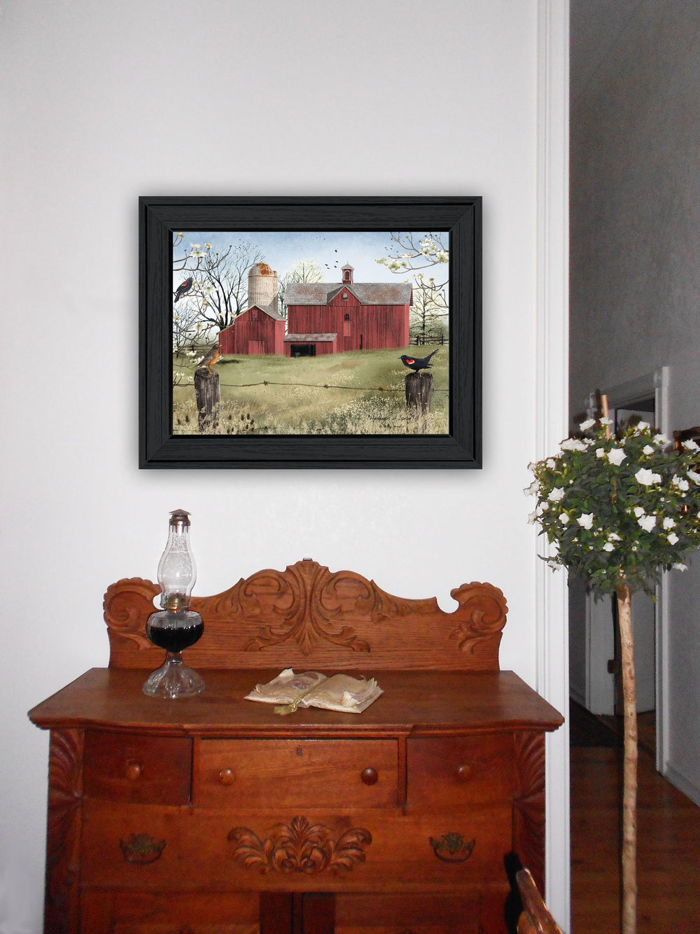 English Elm "harbingers of Spring" Billy Jacobs Pastoral Framed Print Matte Black Wood Wall Art B06787416