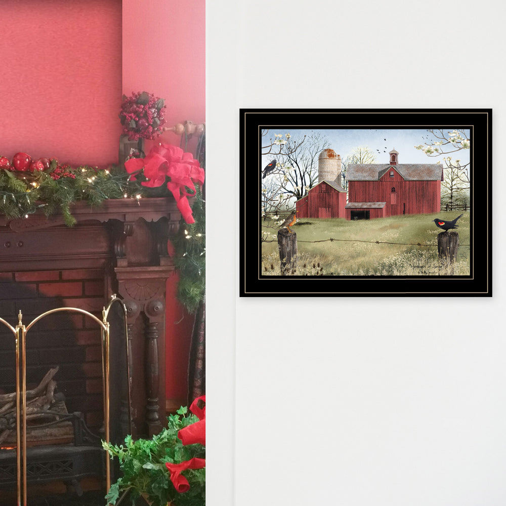English Elm "harbingers of Spring" Billy Jacobs Pastoral Framed Wall Art Black Wood Print B06785183