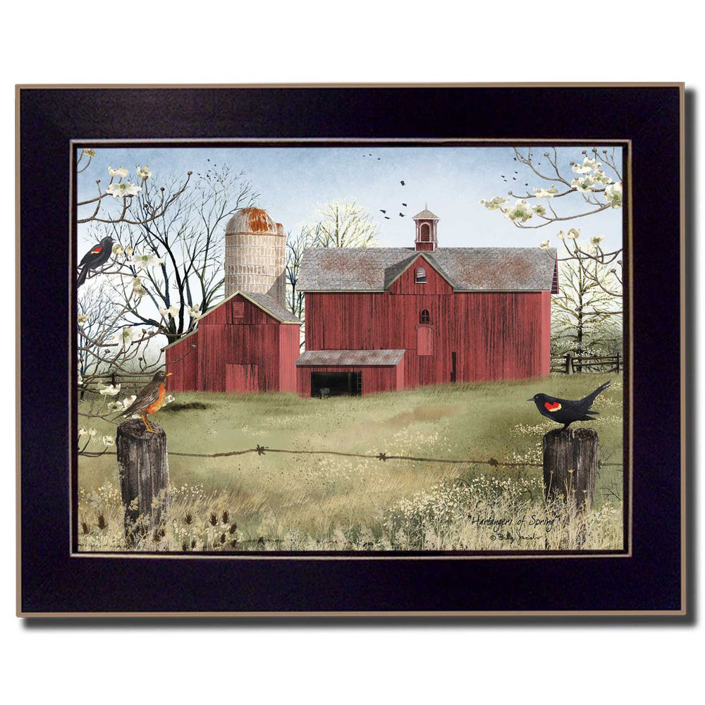 English Elm "harbingers of Spring" Billy Jacobs Framed Canvas Art Farmhouse Pastoral Wall Print B06785184