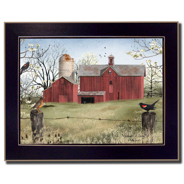 English Elm "harbingers of Spring" Billy Jacobs Framed Canvas Art Farmhouse Pastoral Wall Print B06785184