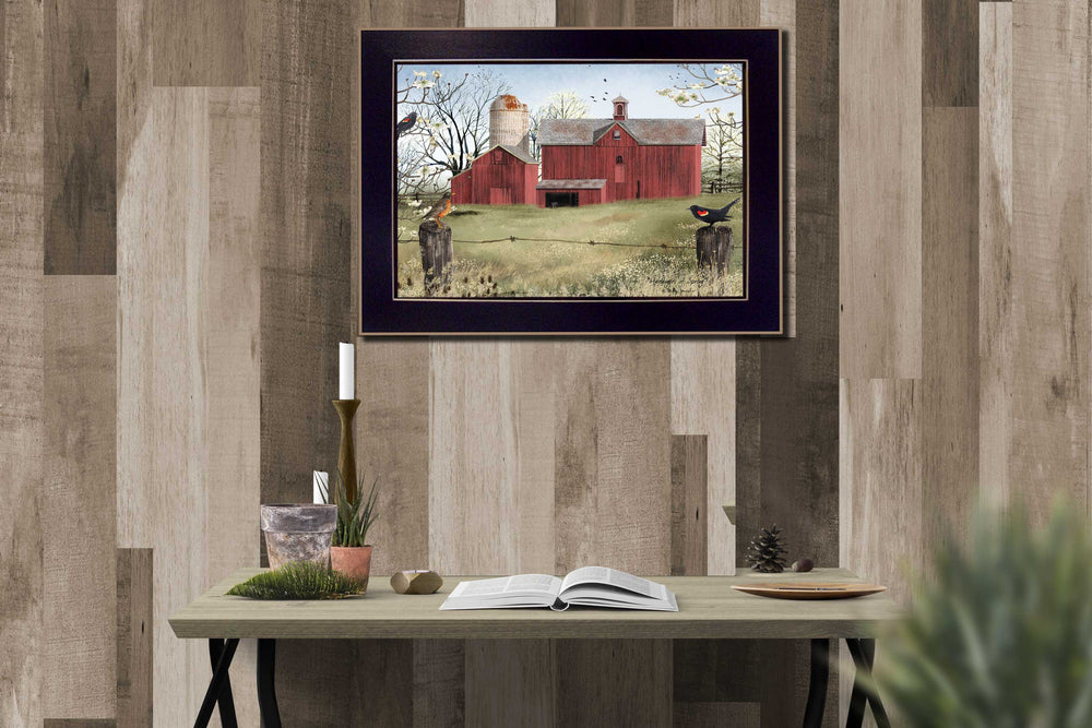 English Elm "harbingers of Spring" Billy Jacobs Framed Canvas Art Farmhouse Pastoral Wall Print B06785184