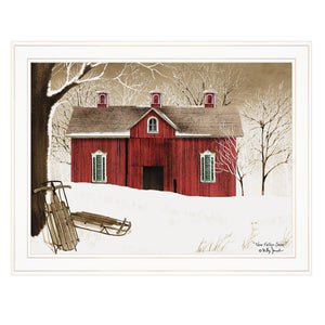 English Elm "new Fallen Snow" Billy Jacobs Framed Wall Art White Gallery Print Farmhouse Decor B06785228