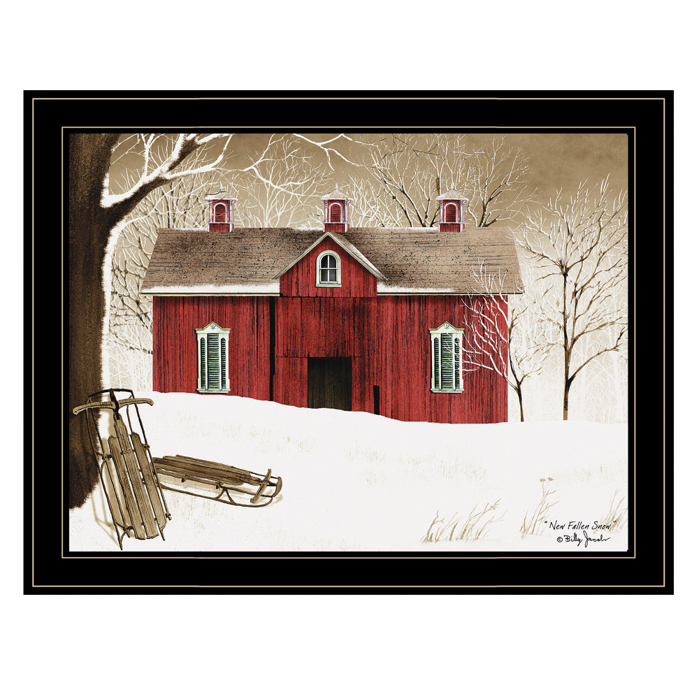 English Elm Trendy Decor 4u Billy Jacobs Winter Pastoral Framed Print Farmhouse Wall Art B06785229
