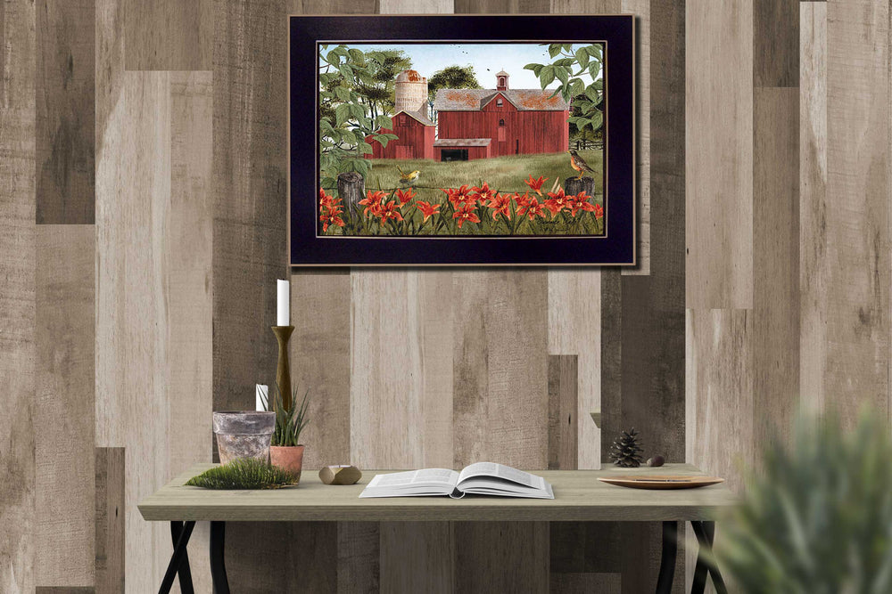English Elm "summer Days" Billy Jacobs Pastoral Framed Canvas Print Ready to Hang Wall Art B06785235