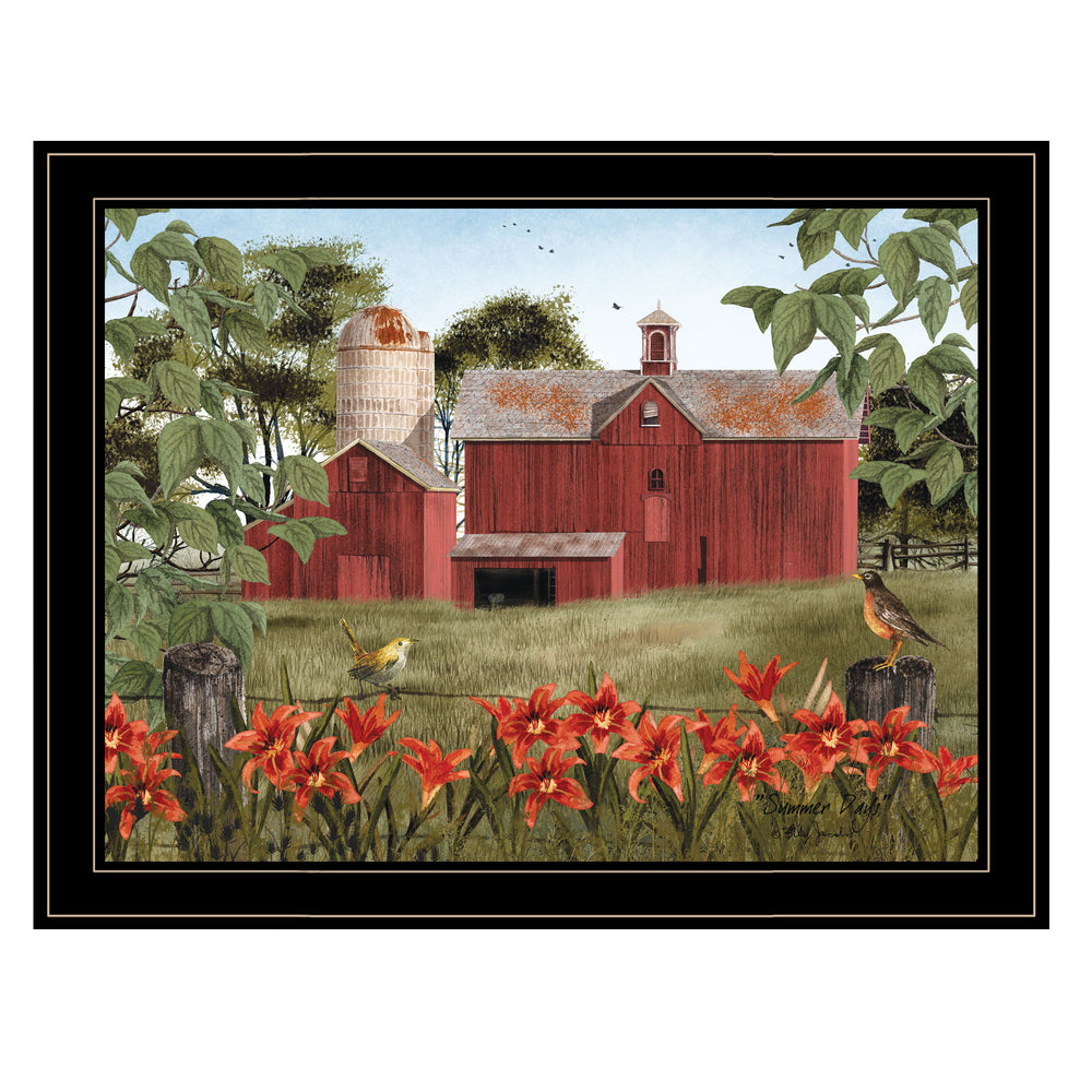 English Elm "summer Days" Billy Jacobs Pastoral Framed Canvas Print for Farmhouse Living Room Walls B06785237