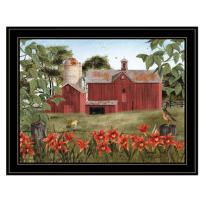 English Elm "summer Days" Billy Jacobs Pastoral Framed Canvas Print for Farmhouse Living Room Walls B06785237