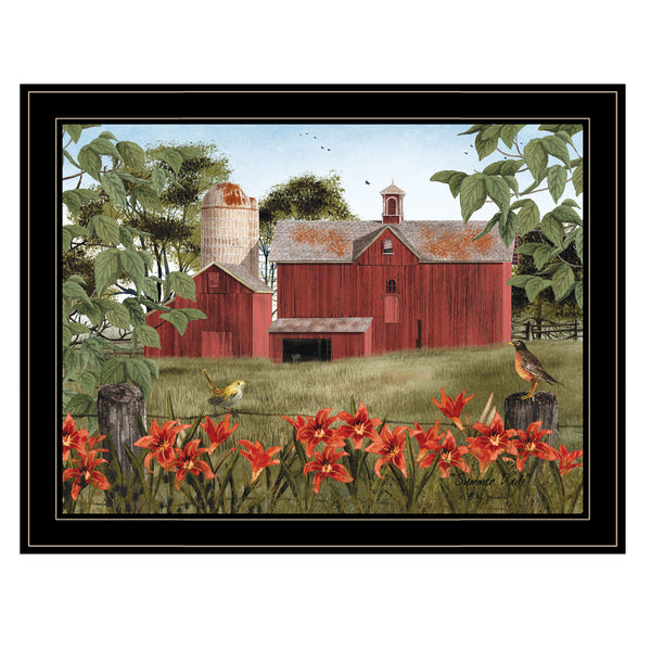 English Elm "summer Days" Billy Jacobs Pastoral Framed Canvas Print for Farmhouse Living Room Walls B06785237