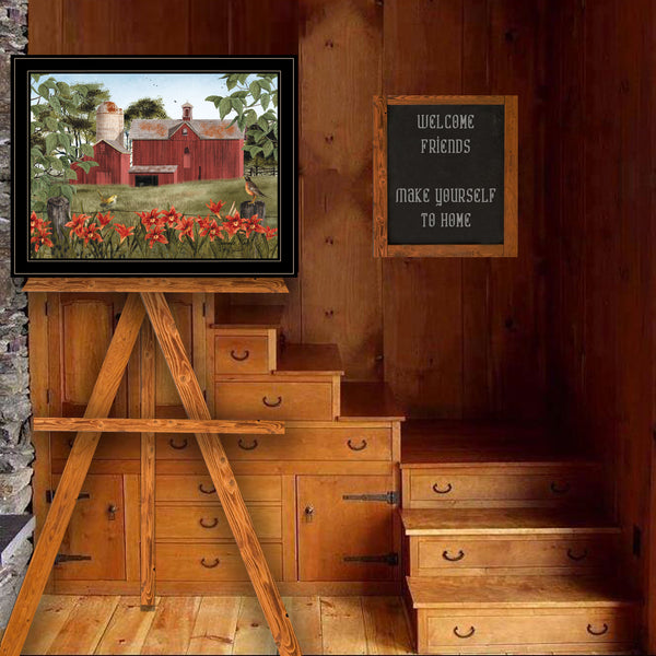 English Elm "summer Days" Billy Jacobs Pastoral Framed Canvas Print for Farmhouse Living Room Walls B06785237