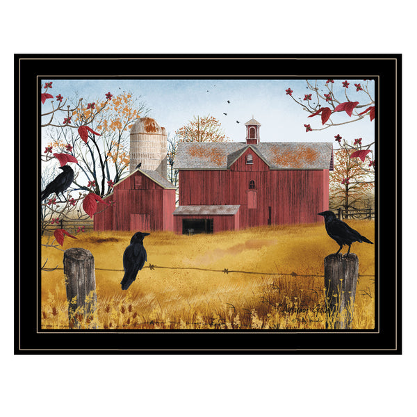 English Elm "autumn Gold" Billy Jacobs Pastoral Framed Wall Art Black Wood Ready to Hang B06785248