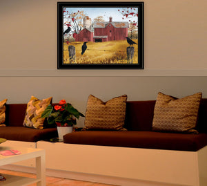 English Elm "autumn Gold" Billy Jacobs Pastoral Framed Wall Art Black Wood Ready to Hang B06785248