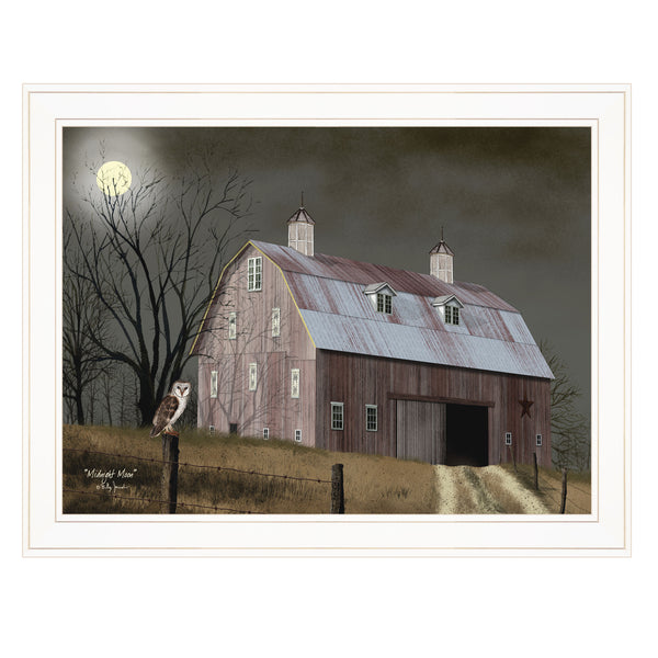 English Elm "midnight Moon" Billy Jacobs Framed Folk Art Print White Gallery Wall Decor B06785276