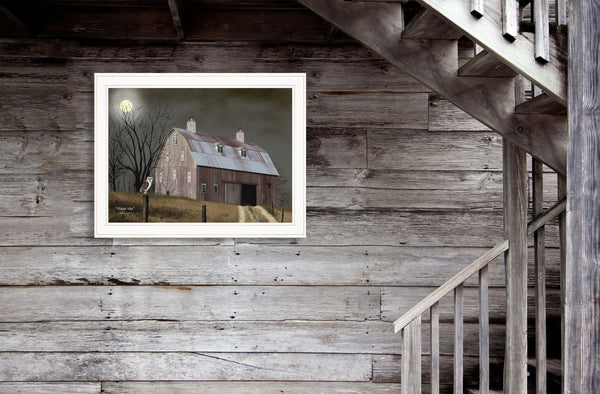 English Elm "midnight Moon" Billy Jacobs Framed Folk Art Print White Gallery Wall Decor B06785276