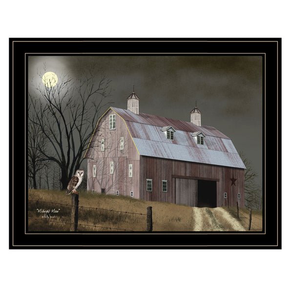 English Elm Trendy Decor 4u Midnight Moon Framed Print Minimalist Wood Art for Farmhouse Walls B06785277