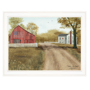 English Elm "summer in the Country" Billy Jacobs Nostalgic Rural Art White Framed Wall Print B06785284