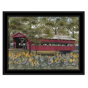 English Elm Trendy Decor 4u Pottersburg Bridge Pastoral Framed Art for Farmhouse Living Spaces B06785299