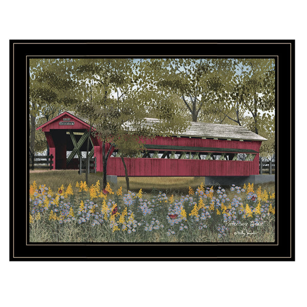 English Elm Trendy Decor 4u Pottersburg Bridge Pastoral Framed Art for Farmhouse Living Spaces B06785299