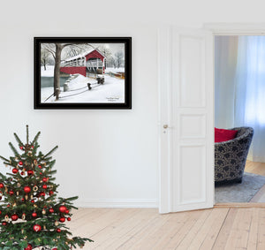 English Elm "crisp Winter Evening" Billy Jacobs Pastoral Framed Print Black Wood Wall Art B06785317