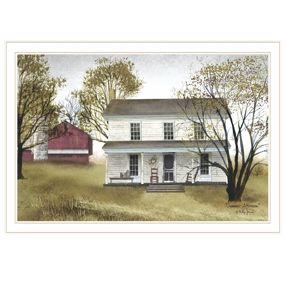 English Elm "summer Afternoon" Billy Jacobs Pastoral Framed Print White Gallery Wall Art B06785327