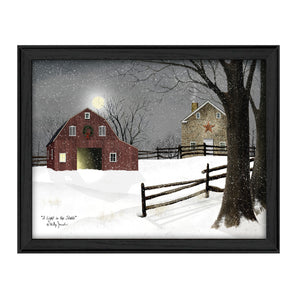 English Elm "light in the Stable" Billy Jacobs Framed Canvas Art Nostalgic Pastoral Wall Print B06787429