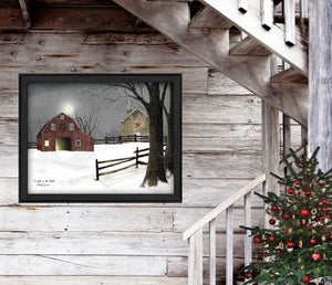 English Elm "light in the Stable" Billy Jacobs Framed Canvas Art Nostalgic Pastoral Wall Print B06787429
