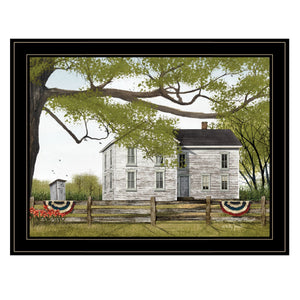 English Elm "sweet Summertime House" Billy Jacobs Framed Canvas Print Black Wood Wall Art B06785358
