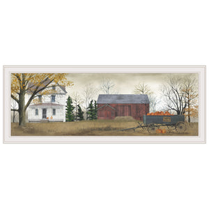 English Elm "pumpkins for Sale" Billy Jacobs Framed Folk Art Print White Farmhouse Wall Decor B06787458