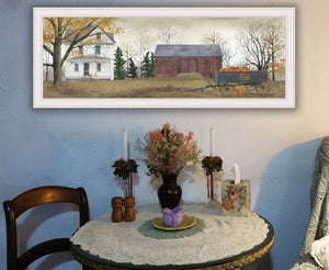 English Elm "pumpkins for Sale" Billy Jacobs Framed Folk Art Print White Farmhouse Wall Decor B06787458