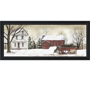 English Elm Trendy Decor 4u Billy Jacobs Folk Art Christmas Trees Framed Farmhouse Wall Print B06785402