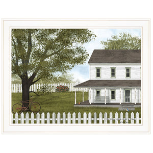 English Elm "green, Grass of Home" Billy Jacobs Framed Rural Americana Art White B06785408