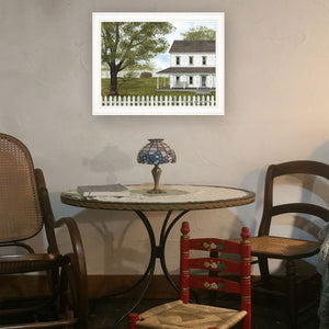English Elm "green, Grass of Home" Billy Jacobs Framed Rural Americana Art White B06785408