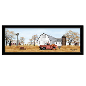 English Elm "autumn on Farm" Billy Jacobs Framed Wall Art Black Wood Rustic Pastoral Print B06785418