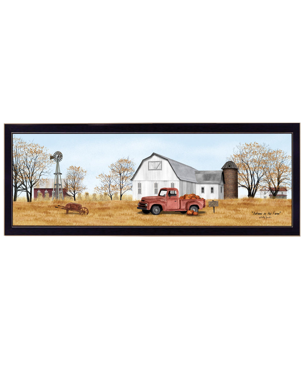 English Elm "autumn on the Farm" Billy Jacobs Framed Wall Art Rustic Canvas Print for Farmhouse Decor B06788846