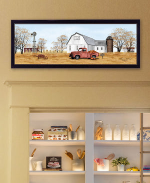 English Elm "autumn on the Farm" Billy Jacobs Framed Wall Art Rustic Canvas Print for Farmhouse Decor B06788846