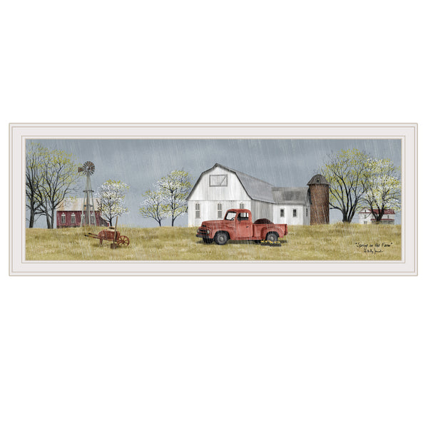 English Elm "spring on the Farm" Billy Jacobs Pastoral Wall Art White Framed Ready to Hang B06785429