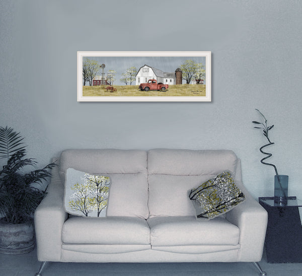 English Elm "spring on the Farm" Billy Jacobs Pastoral Wall Art White Framed Ready to Hang B06785429