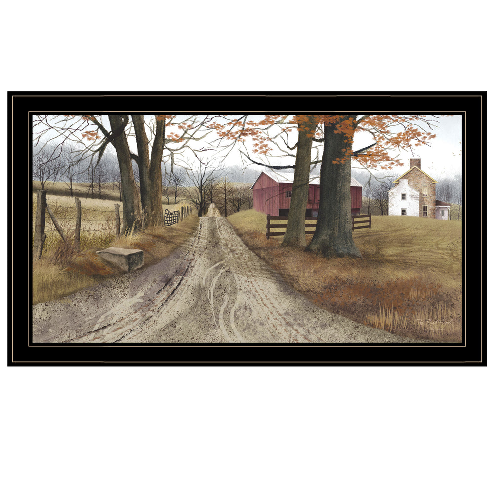 English Elm Trendy Decor 4u Billy Jacobs Country Road Wood Framed Farmhouse Landscape Wall Art B06787525