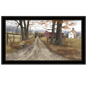 English Elm Trendy Decor 4u Billy Jacobs Country Road Wood Framed Farmhouse Landscape Wall Art B06787525