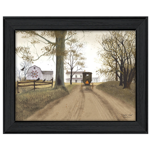 English Elm "headin' Home" Billy Jacobs Framed Canvas Print Rustic Pastoral Art for Farmhouse Walls B06785449