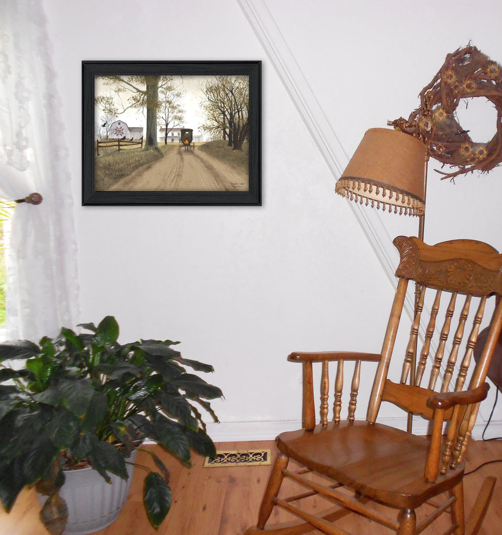 English Elm "headin' Home" Billy Jacobs Framed Canvas Print Rustic Pastoral Art for Farmhouse Walls B06785449