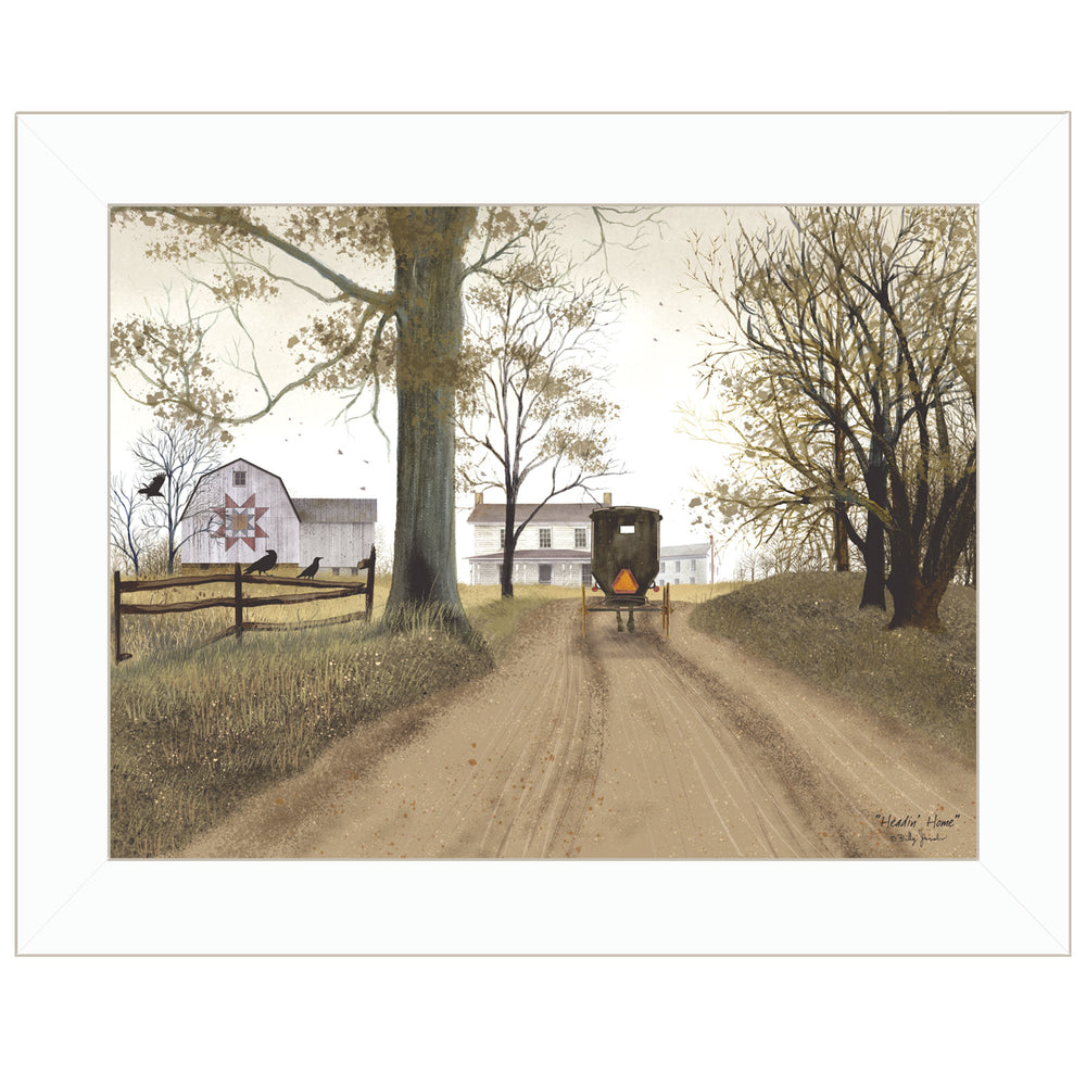 English Elm "headin Home Billy Jacobs Framed Wall Art Rustic Americana Print Ready to Hang B06785453