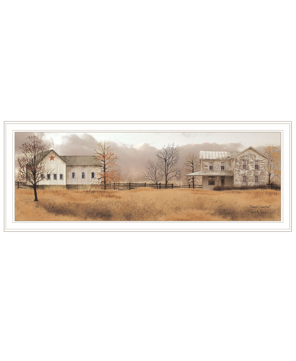 English Elm "peaceful Homestead" Billy Jacobs Nostalgic Rural Print White Framed Wall Art B06788863