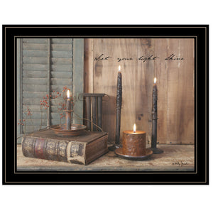 English Elm "let Your Light Shine" Billy Jacobs Framed Devotional Art Black Wood Wall Print B06785495