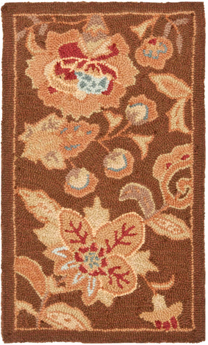 Safavieh Berkeley Hand-hooked Wool Pile Area Rug - Luxurious Floor Covering With Elegant Floral Design Brown Wool Pile Bk301a-8